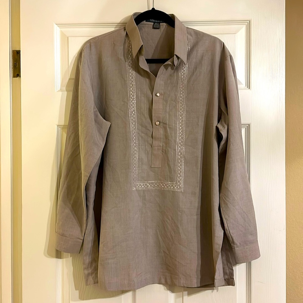 Onesimus Tunic Style Embroidered Shirt
